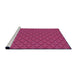 Sideview of Machine Washable Transitional Neon Pink Rug, wshpat2440pur