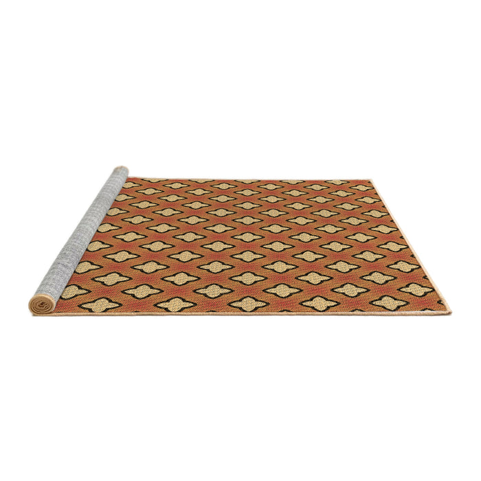 Sideview of Machine Washable Transitional Orange Rug, wshpat2441brn