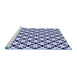 Sideview of Machine Washable Transitional Blue Rug, wshpat2442blu