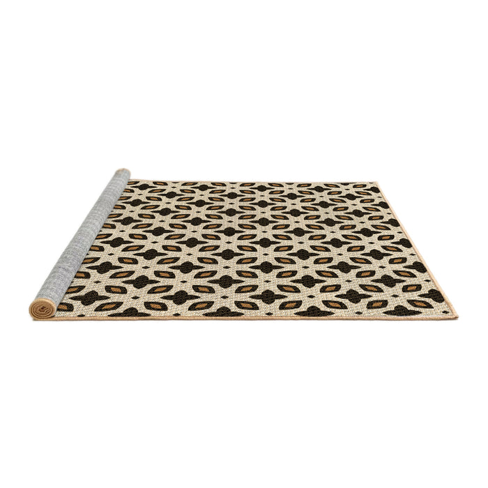 Sideview of Machine Washable Transitional Golden Blonde Gold Rug, wshpat2442brn