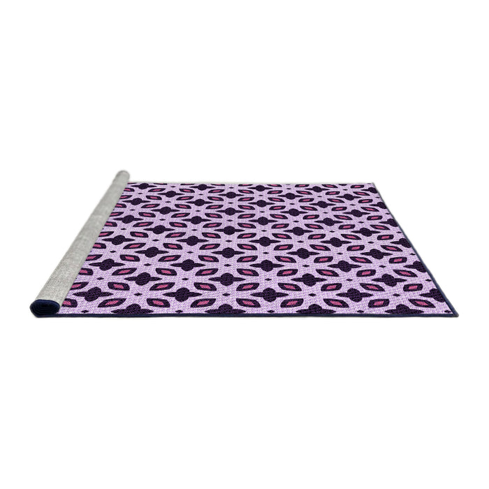 Sideview of Machine Washable Transitional Blossom Pink Rug, wshpat2442pur