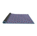 Thickness of Patterned Denim Blue Rug, pat2444blu