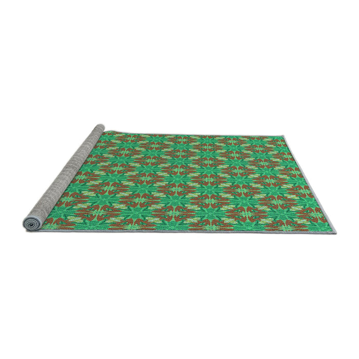 Sideview of Machine Washable Transitional Lime Mint Green Rug, wshpat2444lblu