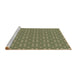 Sideview of Machine Washable Transitional Fern Green Rug, wshpat2445brn