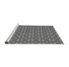 Sideview of Machine Washable Transitional Carbon Gray Rug, wshpat2445gry