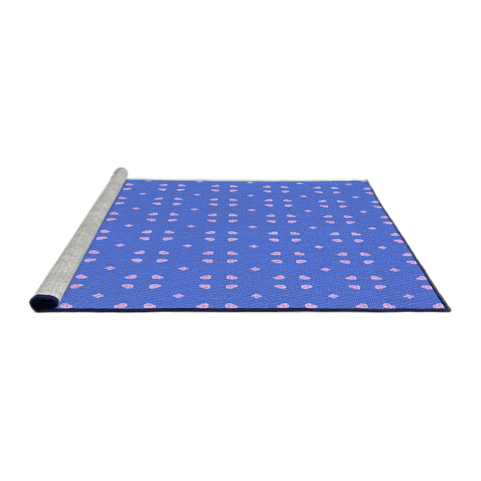 Sideview of Machine Washable Transitional Sky Blue Rug, wshpat2445pur