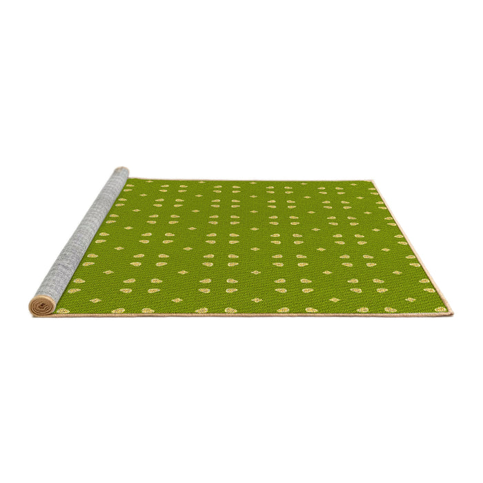 Sideview of Machine Washable Transitional Pistachio Green Rug, wshpat2445yw
