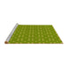 Sideview of Machine Washable Transitional Pistachio Green Rug, wshpat2445yw