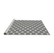 Sideview of Machine Washable Transitional Platinum Silver Gray Rug, wshpat2446gry