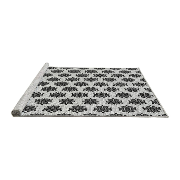Sideview of Machine Washable Transitional Gray Rug, wshpat2447gry