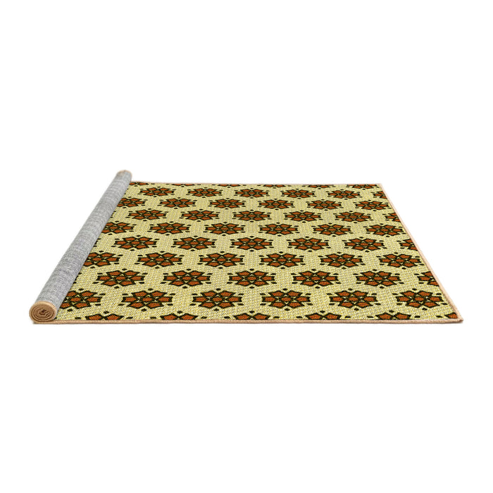 Sideview of Machine Washable Transitional Dark Bronze Brown Rug, wshpat2447yw