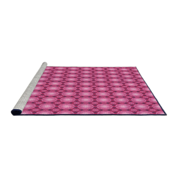 Sideview of Machine Washable Transitional Raspberry Red Rug, wshpat2448pur