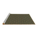 Sideview of Machine Washable Transitional Chocolate Brown Rug, wshpat2449brn