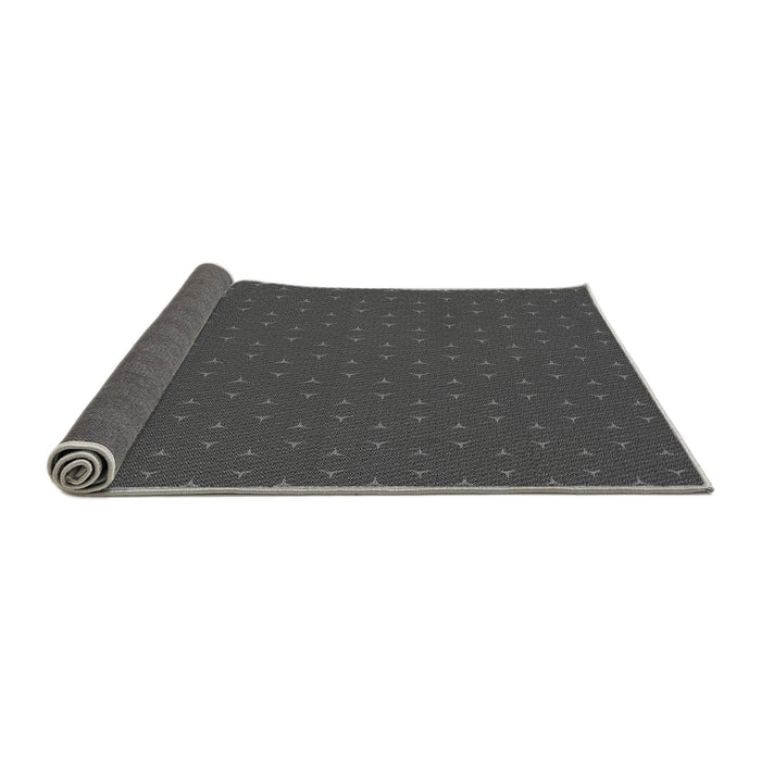 Thickness of Patterned Dark Gray Black Rug, pat2449gry