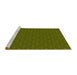 Sideview of Machine Washable Transitional Olive Green Rug, wshpat2449yw