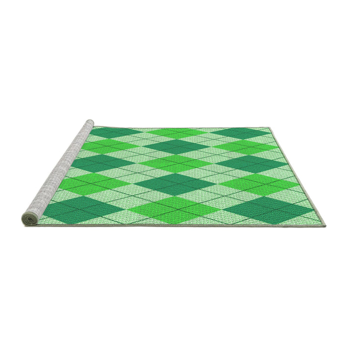 Sideview of Machine Washable Transitional Green Rug, wshpat245grn