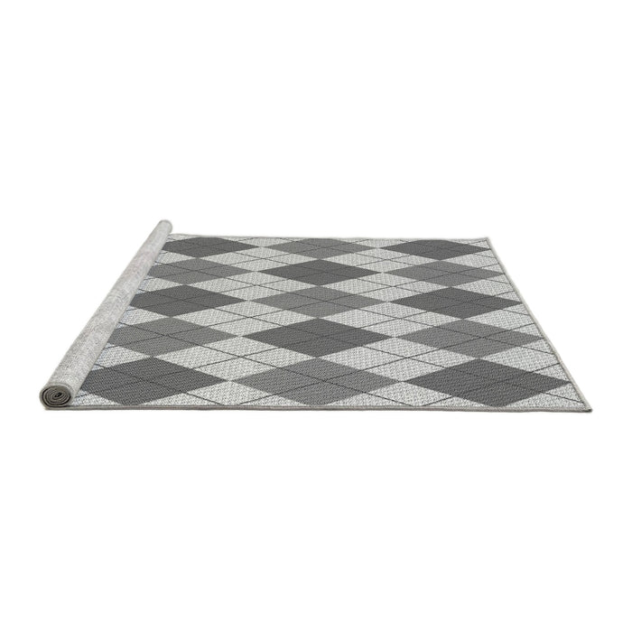 Sideview of Machine Washable Transitional Silver Gray Rug, wshpat245gry