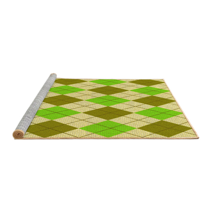 Sideview of Machine Washable Transitional Green Yellow Green Rug, wshpat245yw