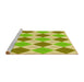 Sideview of Machine Washable Transitional Green Yellow Green Rug, wshpat245yw