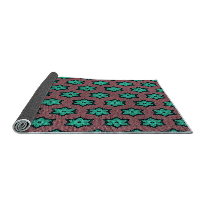Thickness of Patterned Sea Green Rug, pat2451lblu