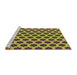 Sideview of Machine Washable Transitional Neon Yellow Green Rug, wshpat2452brn