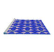 Sideview of Machine Washable Transitional Medium Slate Blue Rug, wshpat2453blu