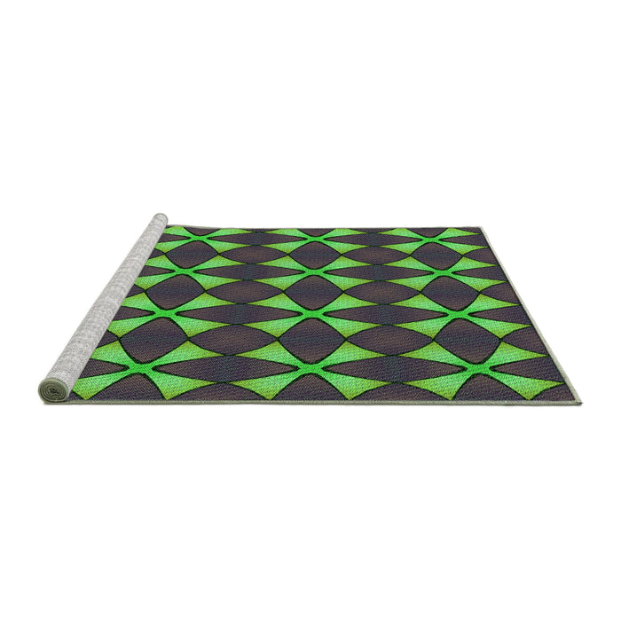 Sideview of Machine Washable Transitional Apple Green Rug, wshpat2453grn