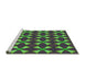 Sideview of Machine Washable Transitional Apple Green Rug, wshpat2453grn