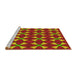 Sideview of Machine Washable Transitional Red Rug, wshpat2453yw