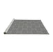 Sideview of Machine Washable Transitional Dark Gray Rug, wshpat2455gry