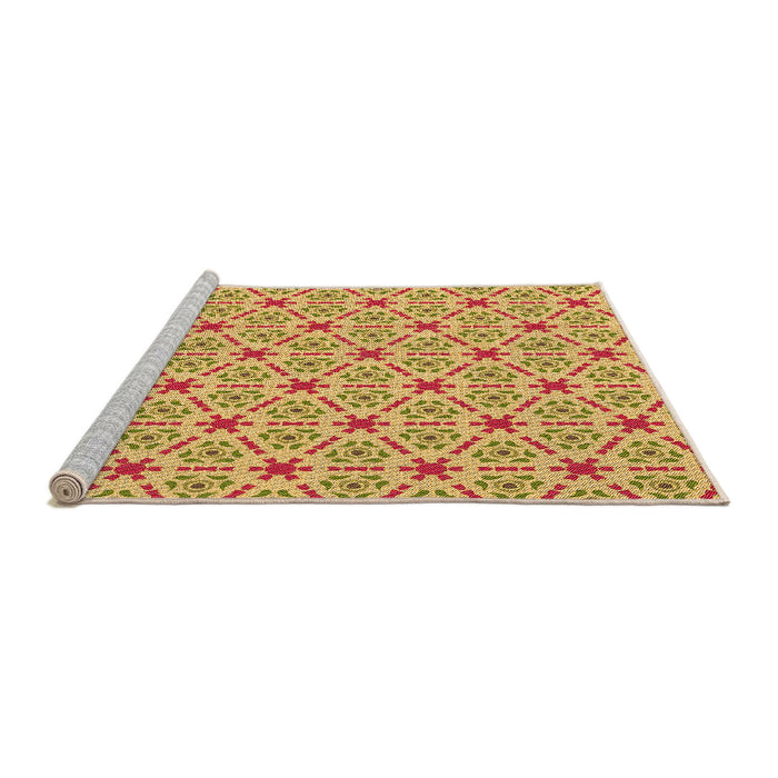 Sideview of Machine Washable Transitional Orange Rug, wshpat2455org