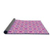 Thickness of Patterned Pastel Purple Pink Rug, pat2455pur