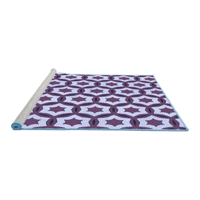 Sideview of Machine Washable Transitional Purple Rug, wshpat2456blu