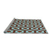 Sideview of Machine Washable Transitional Blue Rug, wshpat2456lblu