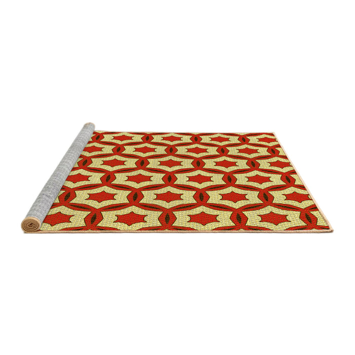 Sideview of Machine Washable Transitional Red Rug, wshpat2456yw
