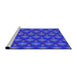 Sideview of Machine Washable Transitional Blue Rug, wshpat2459pur