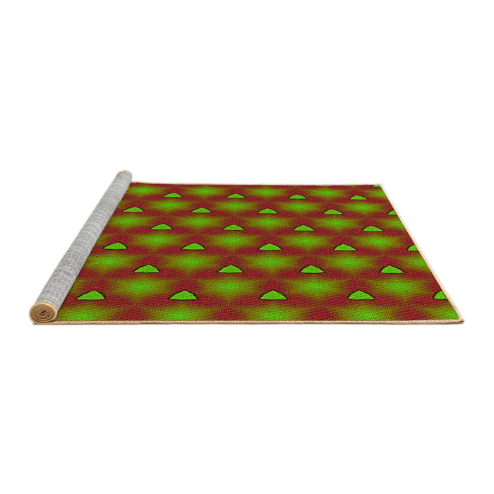 Sideview of Machine Washable Transitional Red Rug, wshpat2459yw