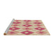 Sideview of Machine Washable Transitional Deep Peach Orange Rug, wshpat246brn