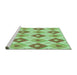 Sideview of Machine Washable Transitional Light Green Rug, wshpat246grn