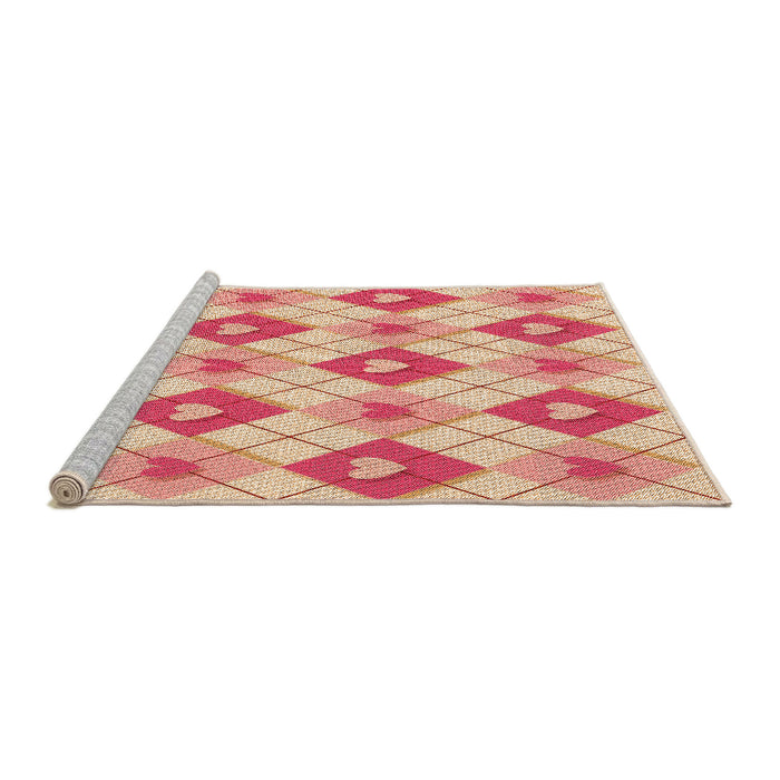 Sideview of Machine Washable Transitional Red Rug, wshpat246org