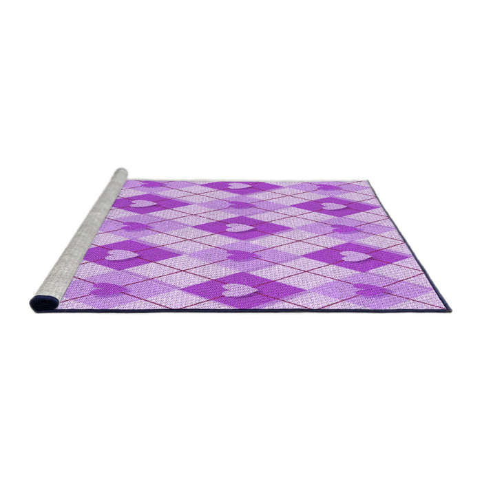 Sideview of Machine Washable Transitional Blossom Pink Rug, wshpat246pur
