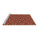 Sideview of Machine Washable Transitional Red Rug, wshpat2460brn