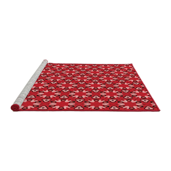 Sideview of Machine Washable Transitional Red Rug, wshpat2460rd