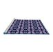 Sideview of Machine Washable Transitional Night Blue Rug, wshpat2461blu