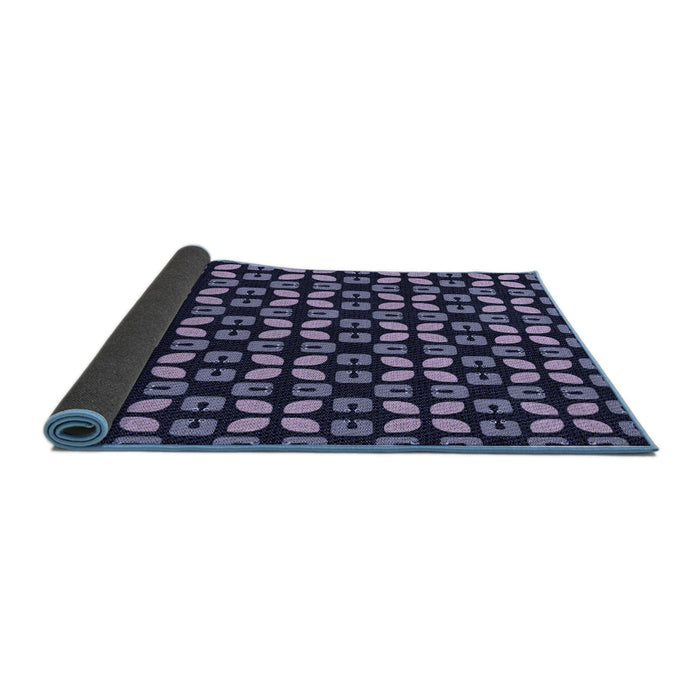 Thickness of Patterned Night Blue Rug, pat2461blu