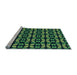 Sideview of Machine Washable Transitional Deep Teal Green Rug, wshpat2461lblu