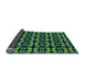 Thickness of Patterned Deep Teal Green Rug, pat2461lblu