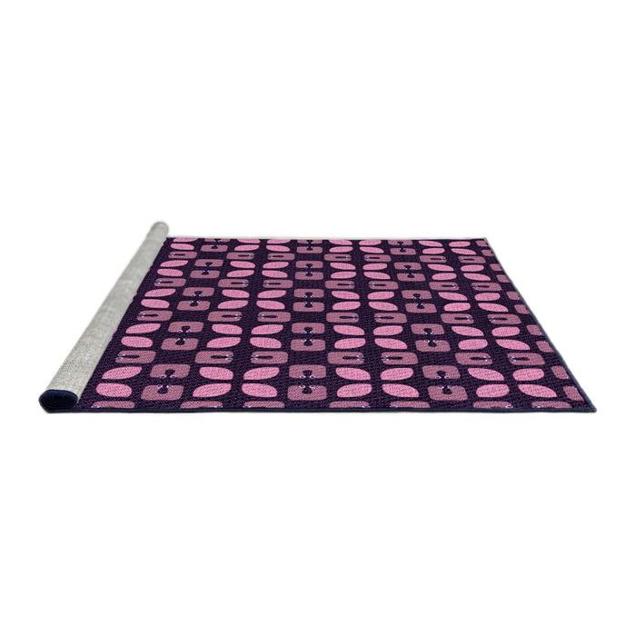 Sideview of Machine Washable Transitional Dark Hot Pink Rug, wshpat2461pur
