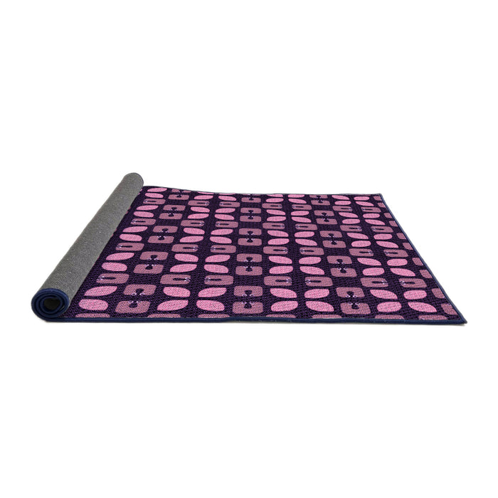 Thickness of Patterned Dark Hot Pink Rug, pat2461pur