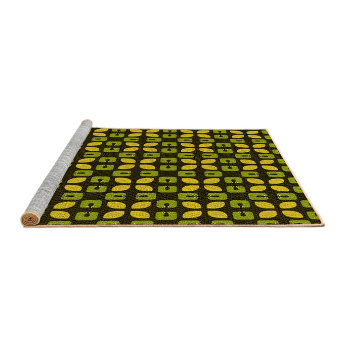 Sideview of Machine Washable Transitional Midnight Gray Rug, wshpat2461yw